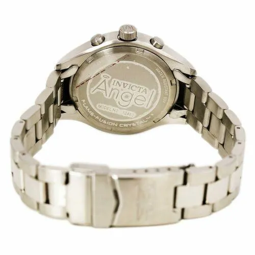 Invicta Earrings Invicta Womens Angel Stainless Steel Watch Dual Time Silver Tone Dial 12465