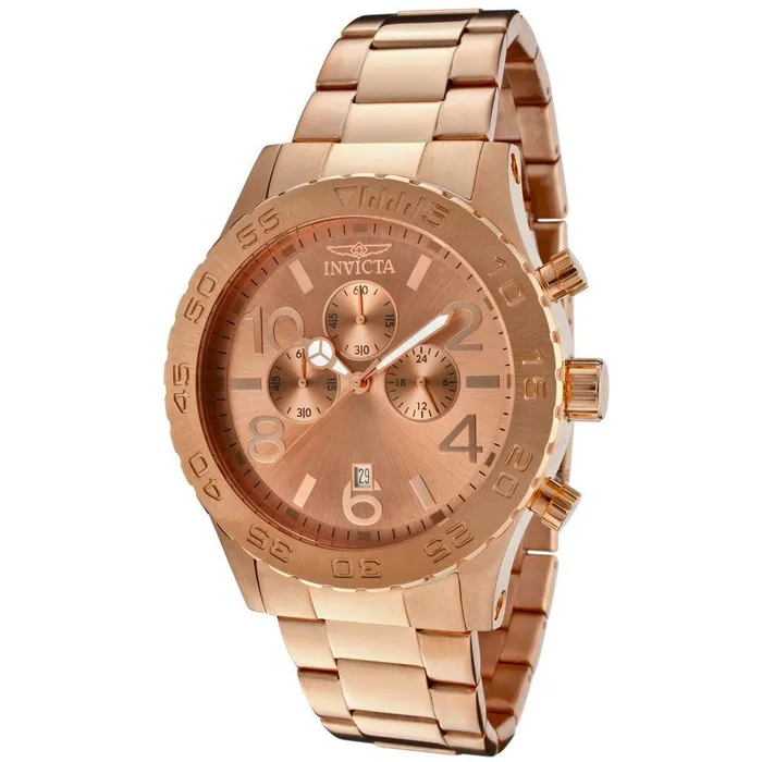 Invicta Invicta 1271 Mens Rose Gold Stainless Steel Specialty Chrono Rose Gold Dial Date Watch Earrings Invicta Invicta 1271 Mens Rose Gold Stainless Steel Specialty Chrono Rose Gold Dial Date Watch Earrings