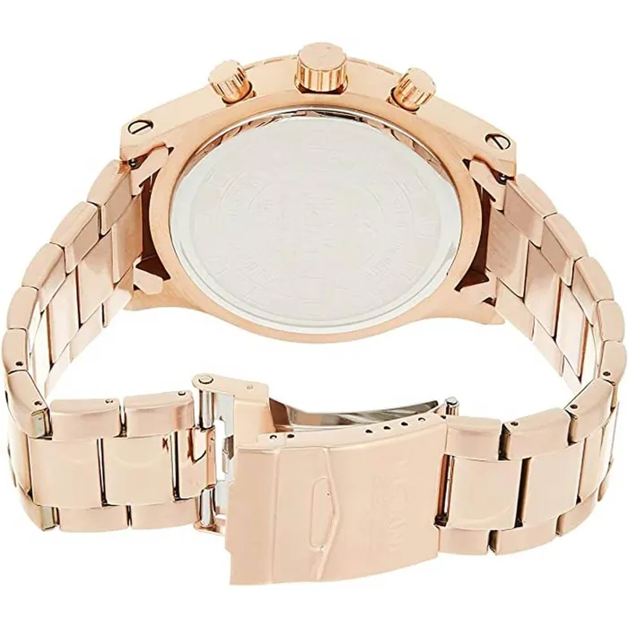 Invicta Invicta 1271 Mens Rose Gold Stainless Steel Specialty Chrono Rose Gold Dial Date Watch Earrings