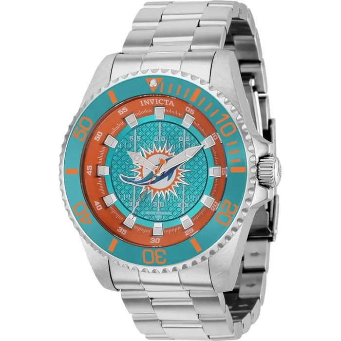 Invicta Invicta Mens Quartz Watch NFL Miami Dolphins Stainless Steel Bracelet 36947 Bracelets Invicta Invicta Mens Quartz Watch NFL Miami Dolphins Stainless Steel Bracelet 36947 Bracelets