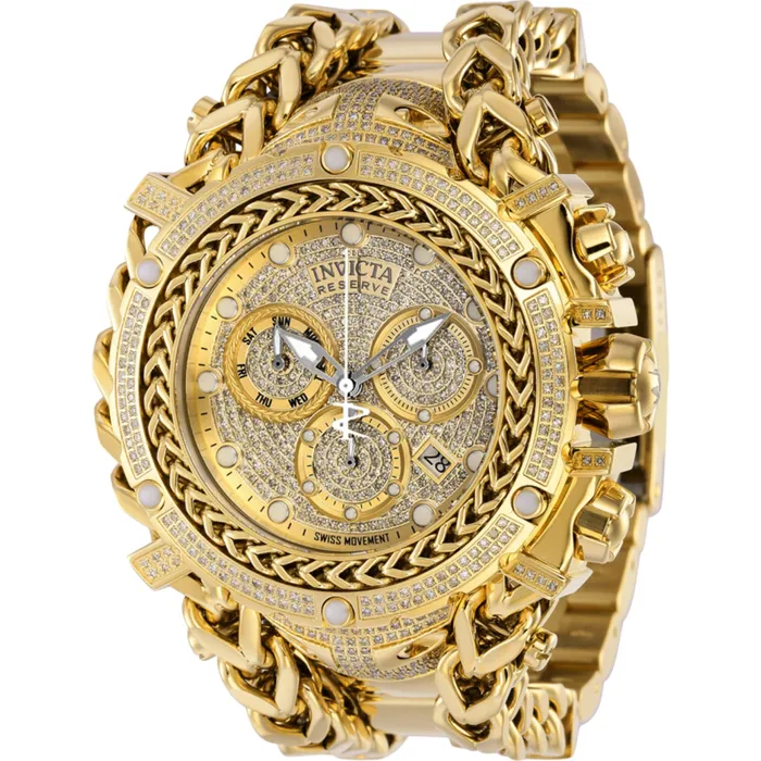 Invicta Mens Watch Gladiator Chronograph Gold Dial Steel Bracelet Quartz 37344 Invicta Bracelets Invicta Mens Watch Gladiator Chronograph Gold Dial Steel Bracelet Quartz 37344 Invicta Bracelets