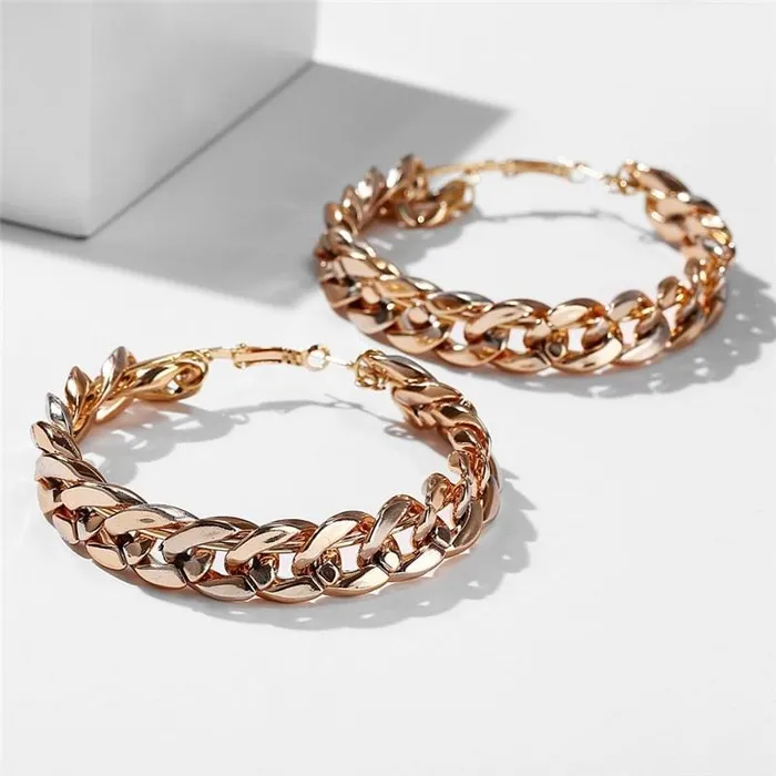 Jewelhery Earrings Vintage Cuban Hoop Earrings