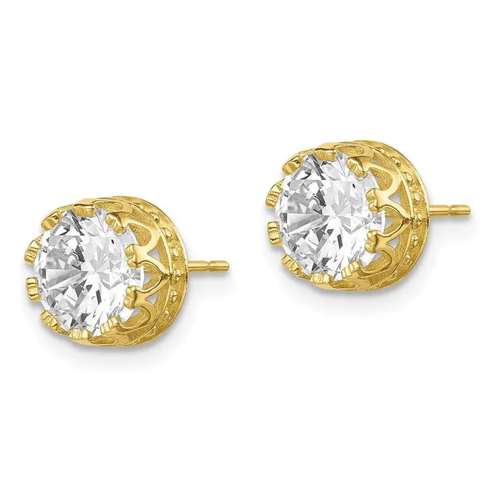 Jewelry 10k Tiara Collection 8mm Polished CZ Earrings Earrings Jewelry 10k Tiara Collection 8mm Polished CZ Earrings Earrings