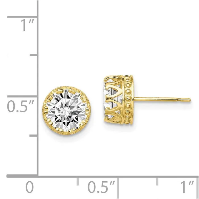 Jewelry 10k Tiara Collection 8mm Polished CZ Earrings Earrings Jewelry 10k Tiara Collection 8mm Polished CZ Earrings Earrings