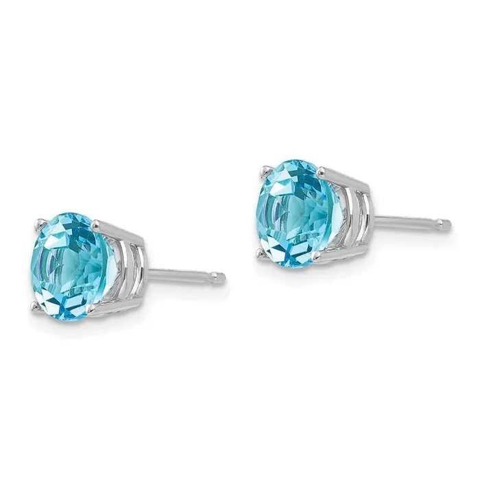 Jewelry 14k White Gold 7mm Blue Topaz Earrings Earrings Jewelry 14k White Gold 7mm Blue Topaz Earrings Earrings