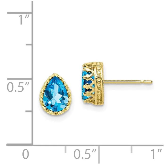 Jewelry Earrings 10k Tiara Collection 8mm Polished Pear Sky Blue Topaz Earrings Jewelry Earrings 10k Tiara Collection 8mm Polished Pear Sky Blue Topaz Earrings