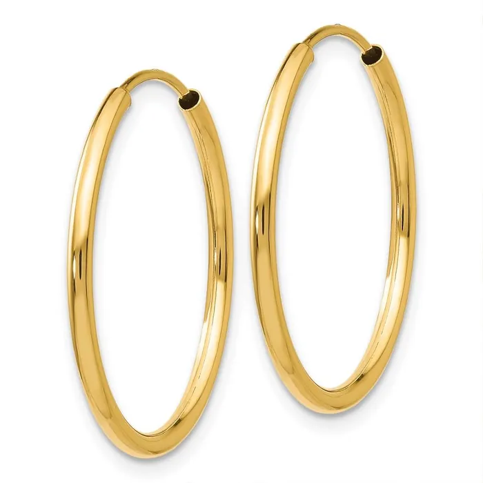 Jewelry Earrings 14k 15mm Polished Round Endless Hoop Earrings Jewelry Earrings 14k 15mm Polished Round Endless Hoop Earrings
