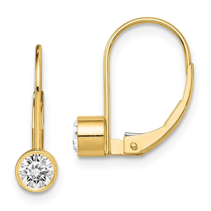 Jewelry Earrings 14k 375mm Round Leverback Earring Mountings