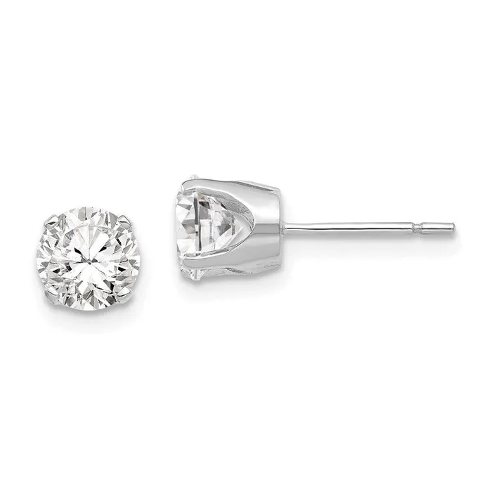 Jewelry Earrings 14k White Gold 575mm Round Stud Earring Mounting wbacks No Stones Included Jewelry Earrings 14k White Gold 575mm Round Stud Earring Mounting wbacks No Stones Included