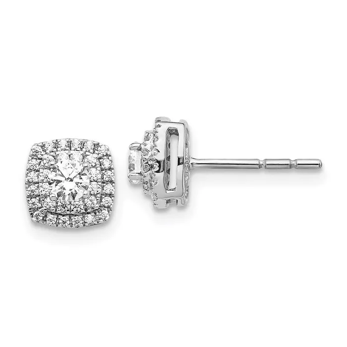 Jewelry Earrings 14k White Gold Diamond Halo Earrings