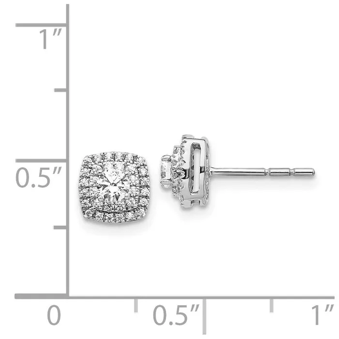 Jewelry Earrings 14k White Gold Diamond Halo Earrings Jewelry Earrings 14k White Gold Diamond Halo Earrings