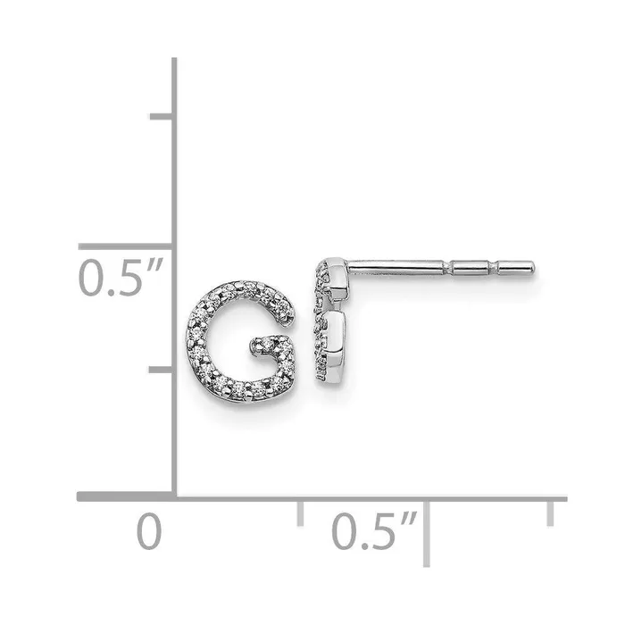 Jewelry Earrings 14k White Gold Diamond Initial G Earrings Jewelry Earrings 14k White Gold Diamond Initial G Earrings
