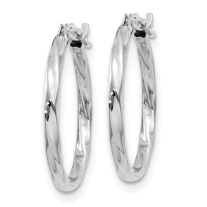 Jewelry Earrings 14k White Gold Twisted Hoop Earrings Jewelry Earrings 14k White Gold Twisted Hoop Earrings