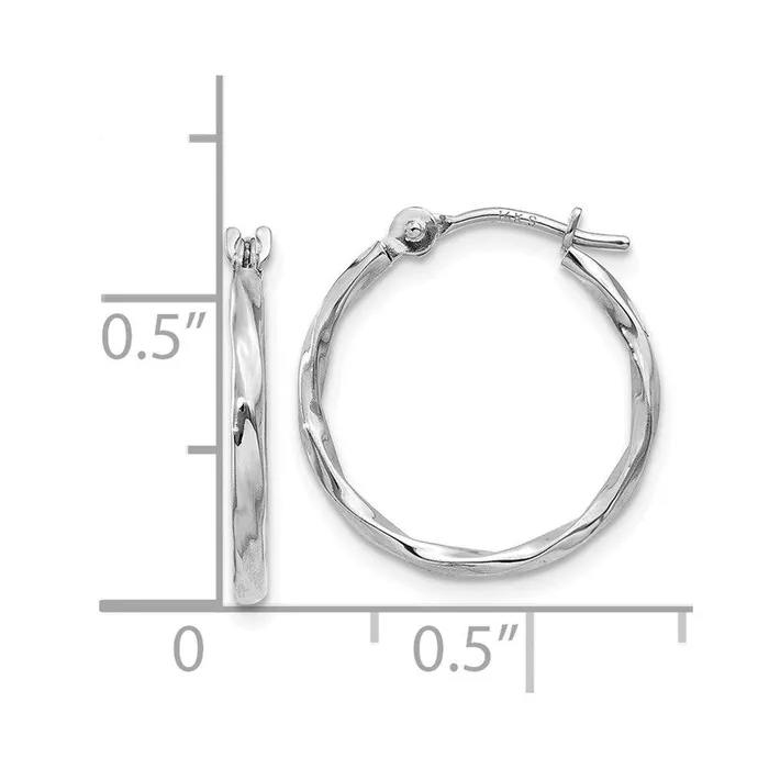 Jewelry Earrings 14k White Gold Twisted Hoop Earrings Jewelry Earrings 14k White Gold Twisted Hoop Earrings