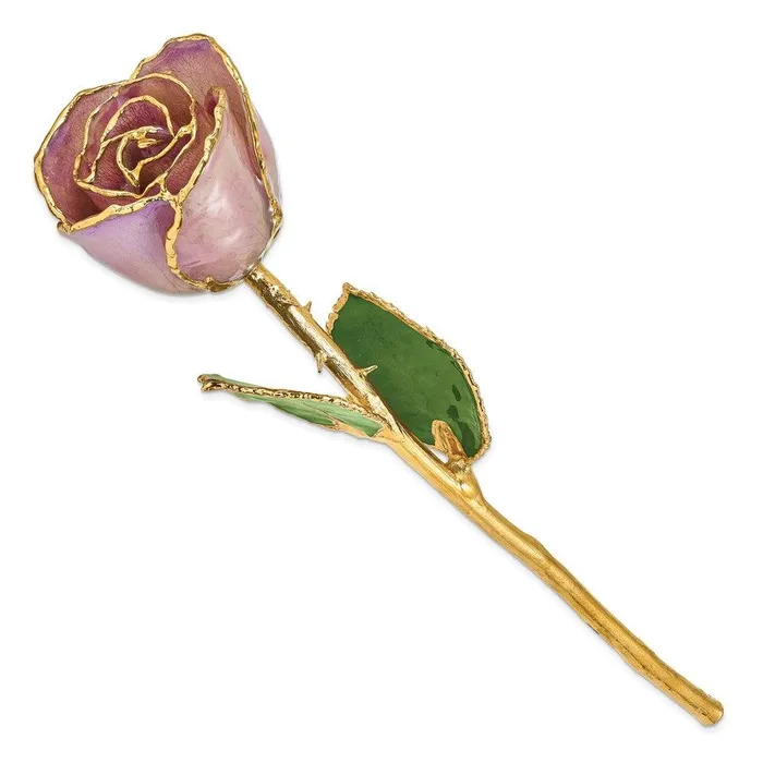 Jewelry Earrings Lacquer Dipped Gold Trim Lavender Rose Jewelry Earrings Lacquer Dipped Gold Trim Lavender Rose