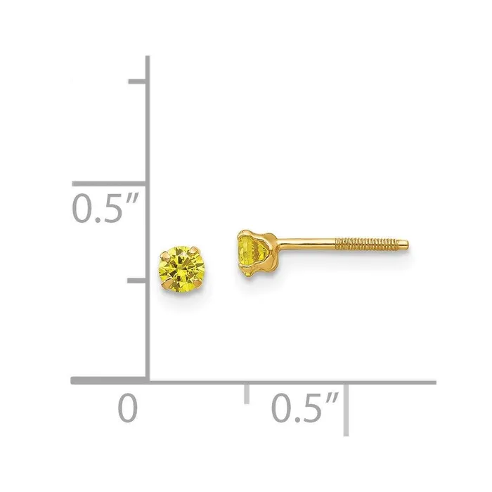 Jewelry Earrings Madi K Kids 14k 3mm Synthetic Citrine Earrings Jewelry Earrings Madi K Kids 14k 3mm Synthetic Citrine Earrings