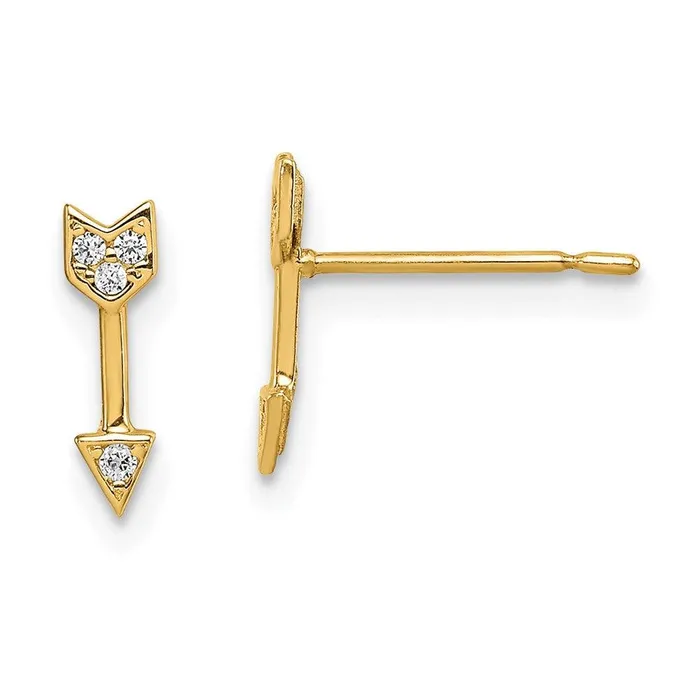 Jewelry Earrings Madi K Kids 14k CZ Arrow Post Earrings