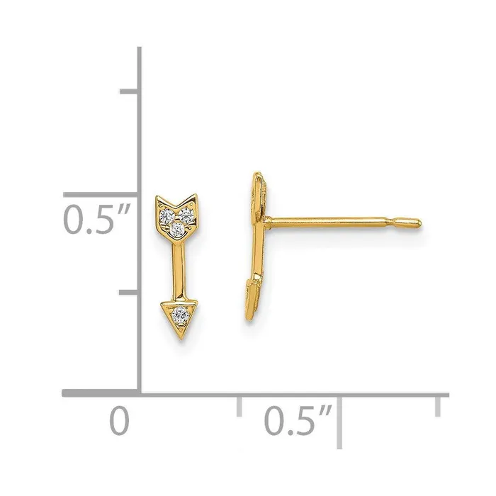 Jewelry Earrings Madi K Kids 14k CZ Arrow Post Earrings Jewelry Earrings Madi K Kids 14k CZ Arrow Post Earrings