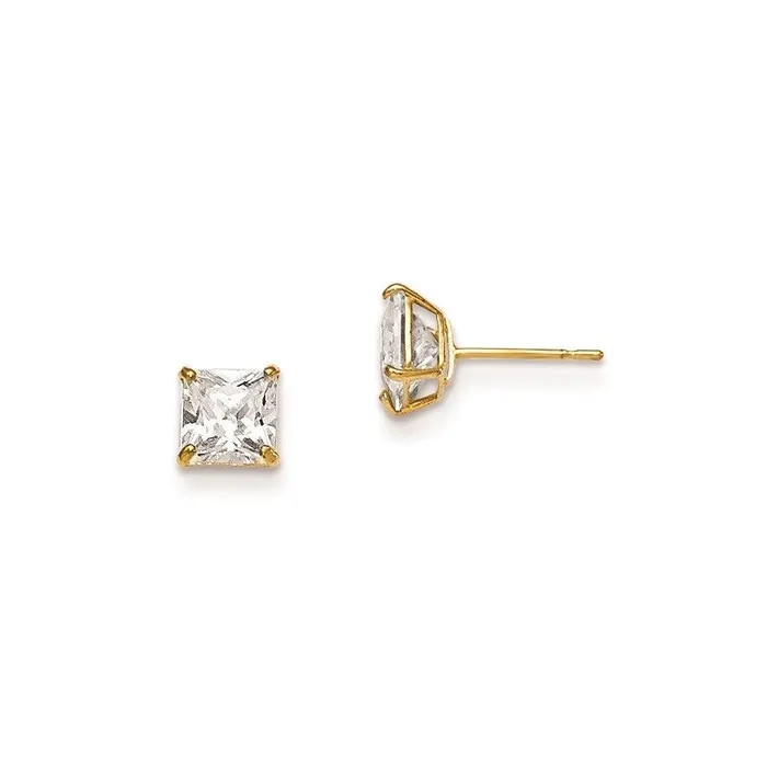 Jewelry Madi K Kids 14k 5mm Square CZ Basket Set Stud Earrings Earrings