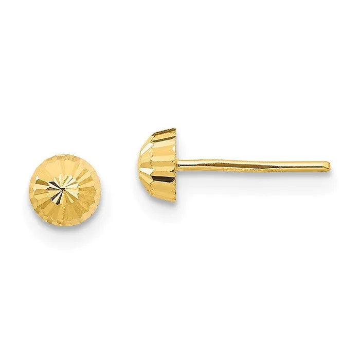 Jewelry Madi K Kids 14k Diamond Cut 4mm HalfBall Post Earrings Earrings