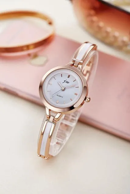JW Womens Fine Fashion Rose Gold Luxury Rhinestone Bracelet Watch Divine Inspiration Styles Bracelets