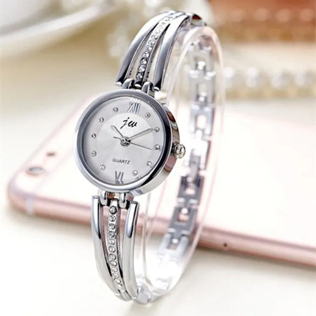 JW Womens Fine Fashion Rose Gold Luxury Rhinestone Bracelet Watch Divine Inspiration Styles Bracelets
