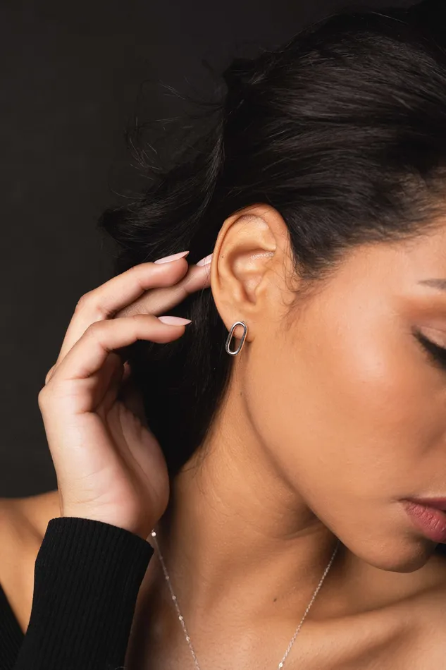 Kty Earrings Pill Stud Earrings Silver