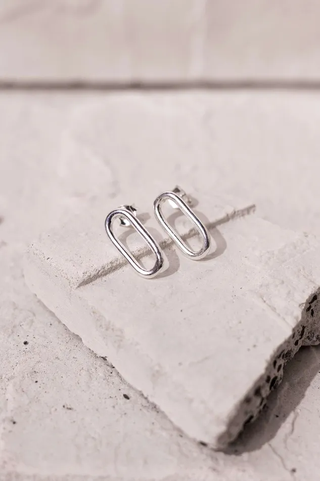 Kty Earrings Pill Stud Earrings Silver