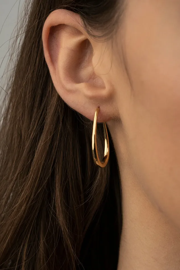 Kty Oval Stud Earrings Gold Earrings