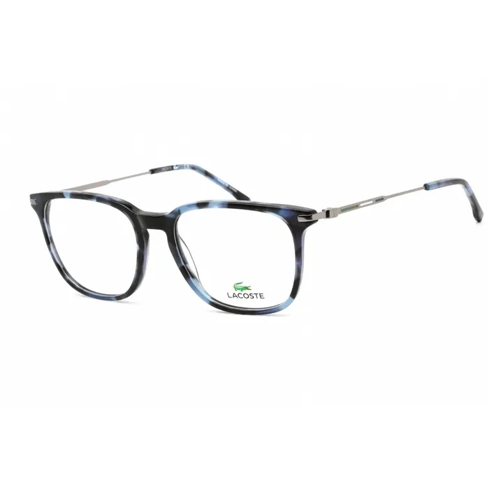 Lacoste Lacoste Mens Eyeglasses Clear Lens Havana BlueSilver Square Frame L2603ND 215 Rings