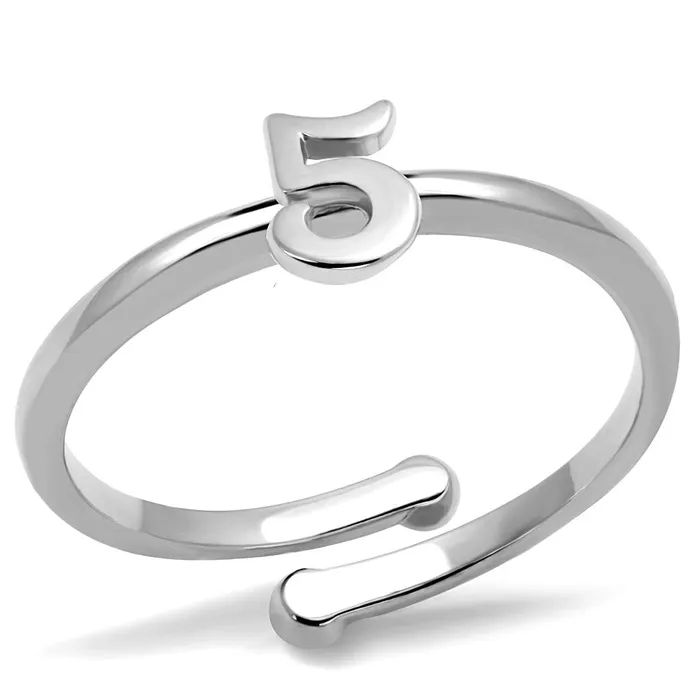 LO4015 Rhodium Brass Ring with No Stone Alamode Rings