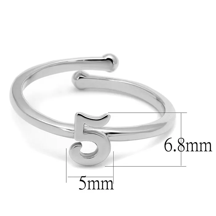 LO4015 Rhodium Brass Ring with No Stone Alamode Rings