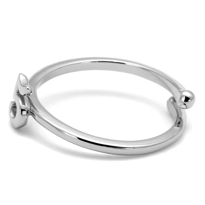 LO4015 Rhodium Brass Ring with No Stone Alamode Rings
