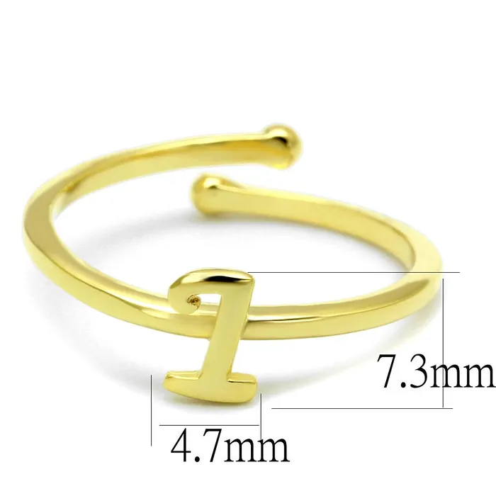 LO4020 Flash Gold Brass Ring with No Stone Alamode Rings