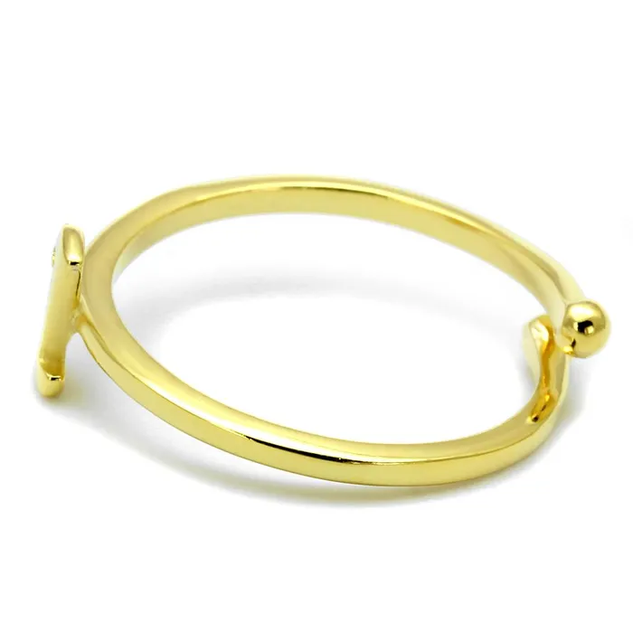 LO4020 Flash Gold Brass Ring with No Stone Alamode Rings
