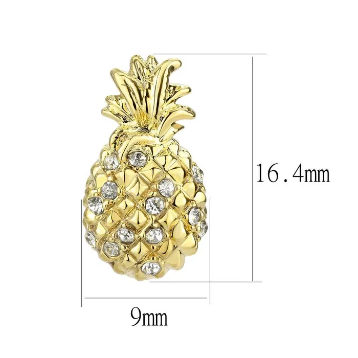 LO4677 Gold Brass Earrings with Top Grade Crystal in Clear Alamode Earrings