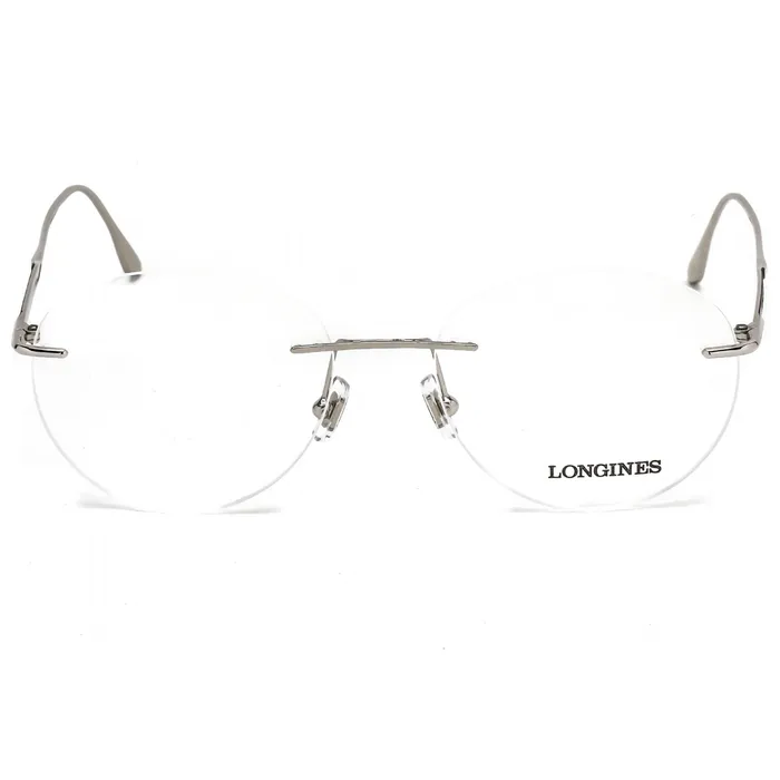 Longines Rings Longines Mens Eyeglasses Clear Demo Lens Shiny Palladium Frame LG5002H 016