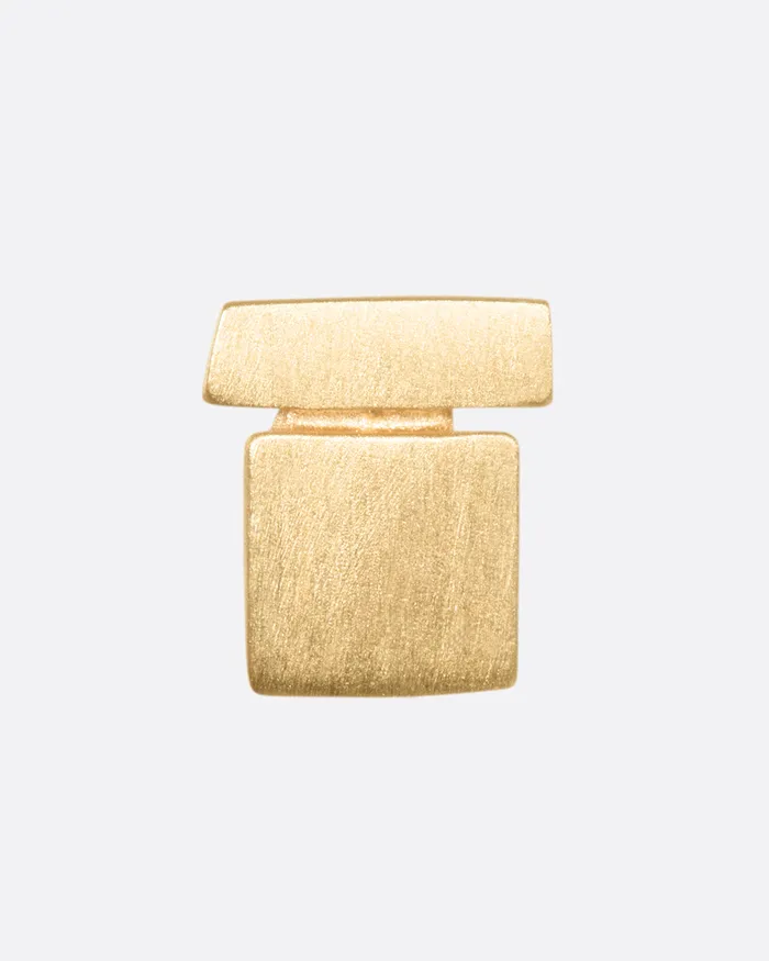 LORI LEVEN Earrings Yellow Gold Square on a Bar Stud