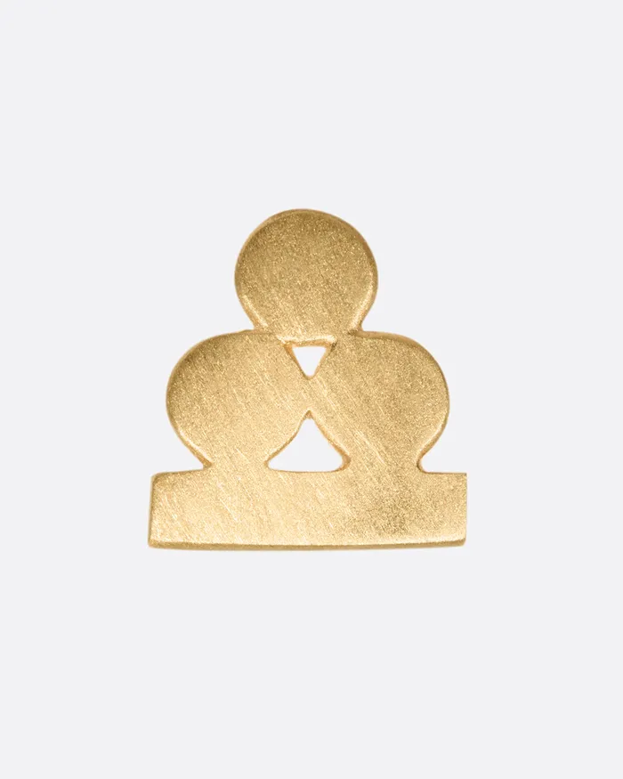 LORI LEVEN Yellow Gold Balanced Circles Stud Earrings