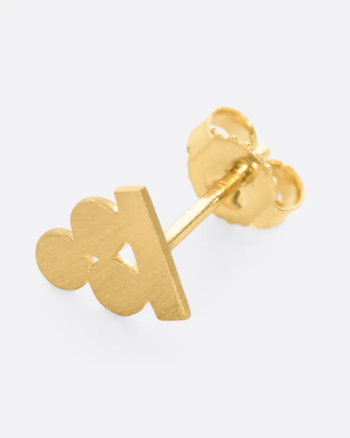 LORI LEVEN Yellow Gold Balanced Circles Stud Earrings