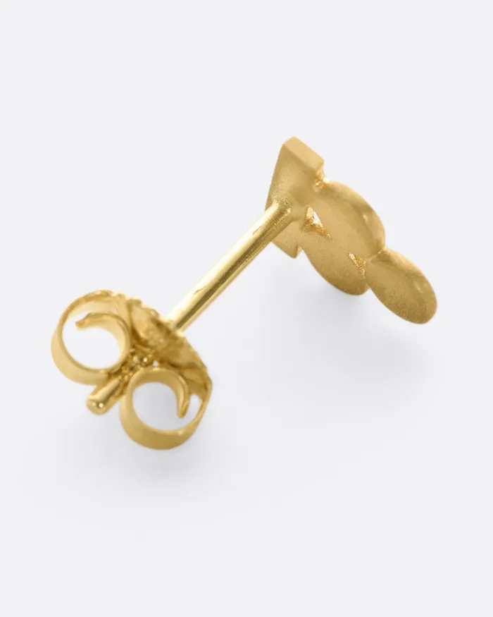 LORI LEVEN Yellow Gold Balanced Circles Stud Earrings