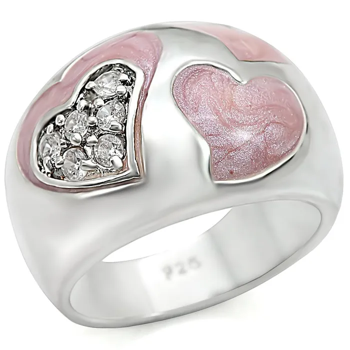 LOS467 Rhodium 925 Sterling Silver Ring with AAA Grade CZ in Clear Alamode Rings LOS467 Rhodium 925 Sterling Silver Ring with AAA Grade CZ in Clear Alamode Rings