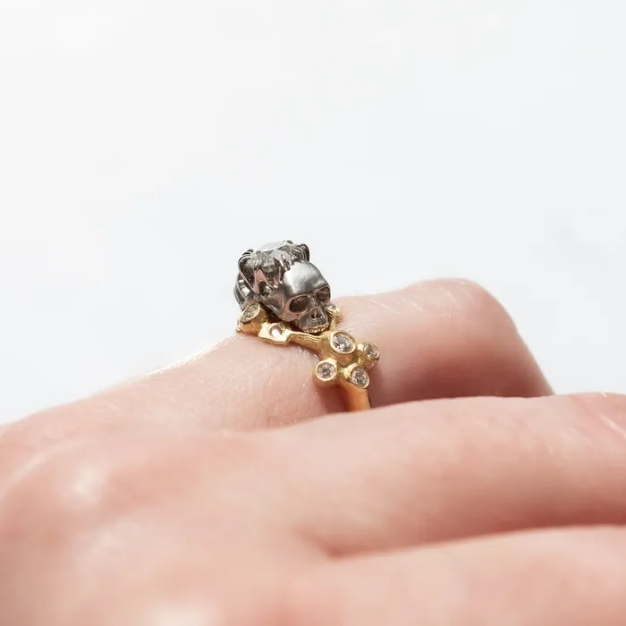 Memento Mori Diamond Ring Anthony Lent Rings