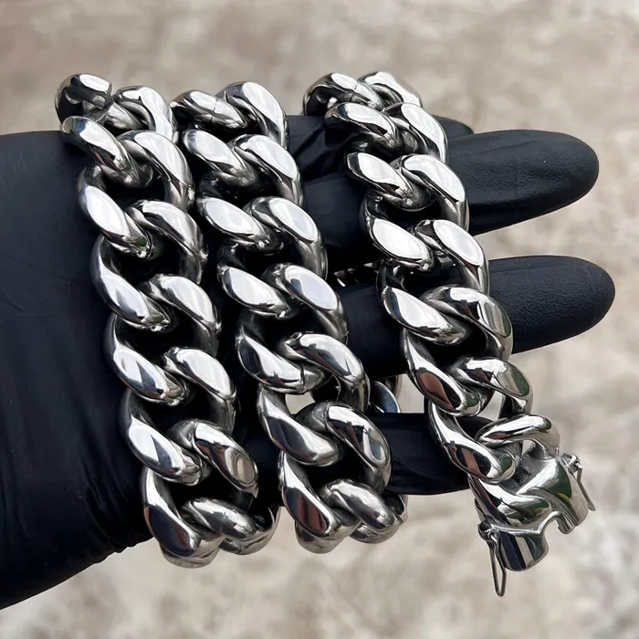 Mens 316L Stainless Steel Miami Cuban Heavy Necklace 22MM 24 Bling Cartel Necklaces Mens 316L Stainless Steel Miami Cuban Heavy Necklace 22MM 24 Bling Cartel Necklaces
