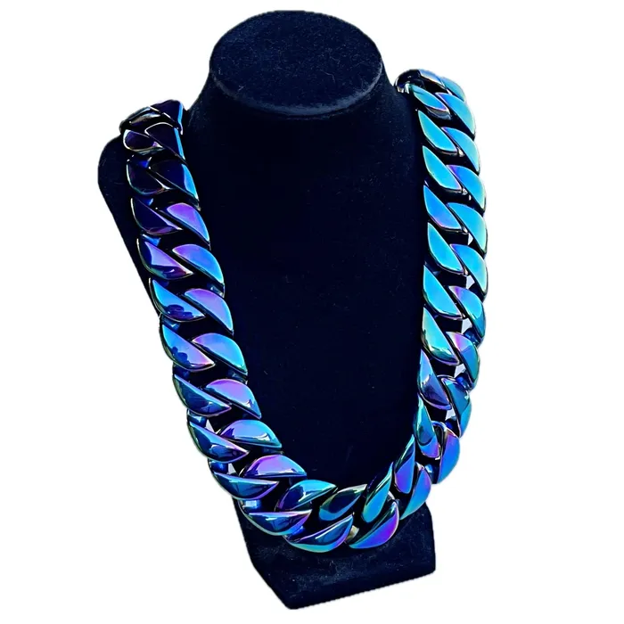Mens Huge Cuban Chain Multicolor Rainbow Stainless Steel 30MM 28 Bling Cartel Bracelets Mens Huge Cuban Chain Multicolor Rainbow Stainless Steel 30MM 28 Bling Cartel Bracelets