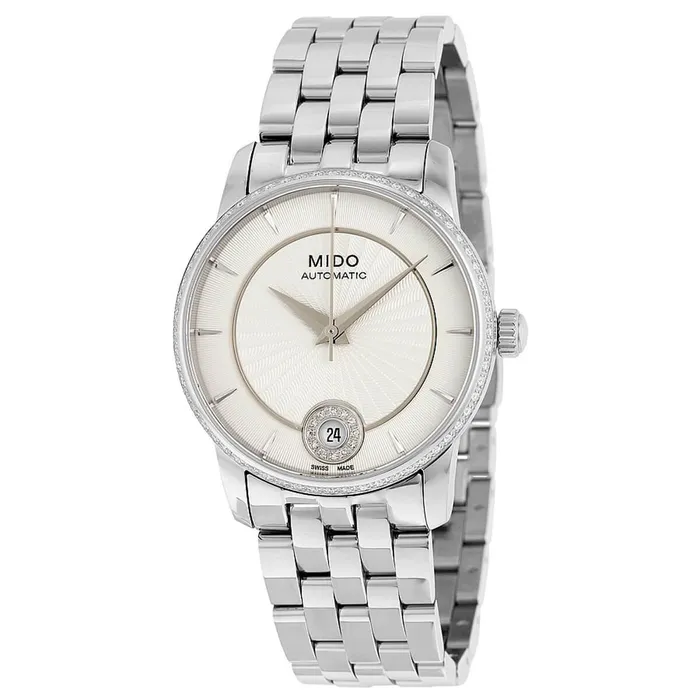 Mido Womens Diamond Watch Baroncelli II Stainless Steel Bracelet M0072076103600 MIDO Bracelets Mido Womens Diamond Watch Baroncelli II Stainless Steel Bracelet M0072076103600 MIDO Bracelets