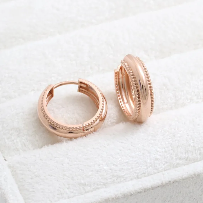 Milgrain Edge Huggie Earrings Large from J Shop Earrings