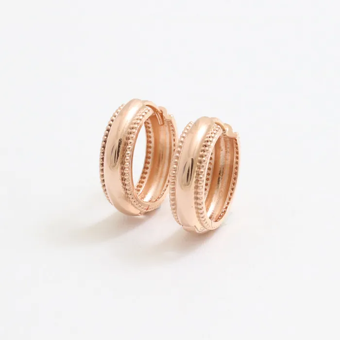 Milgrain Edge Huggie Earrings Large from J Shop Earrings