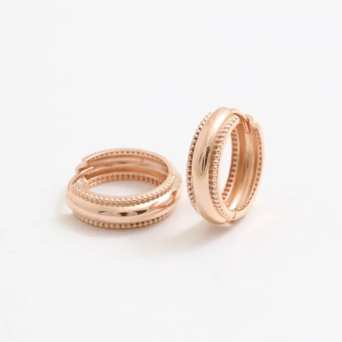 Milgrain Edge Huggie Earrings Large from J Shop Earrings