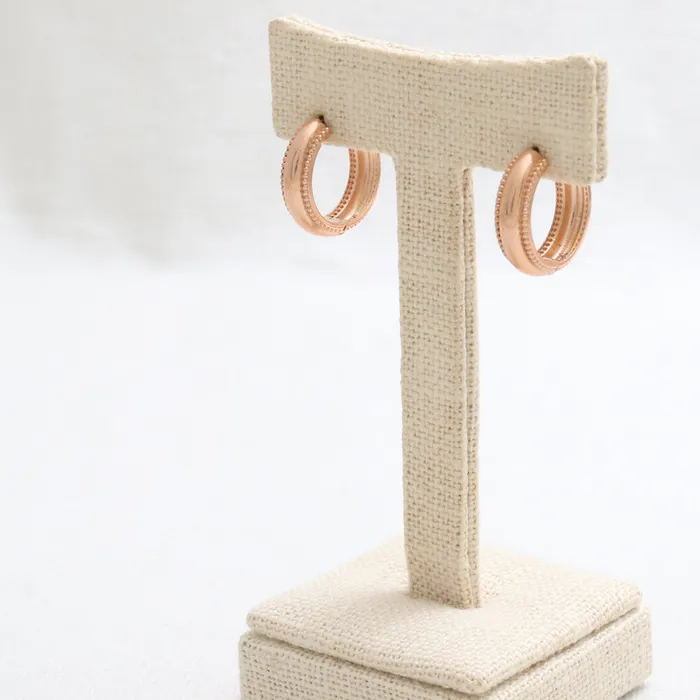 Milgrain Edge Huggie Earrings Large from J Shop Earrings
